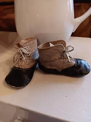 Vintage Black And White Baby Shoes • $14