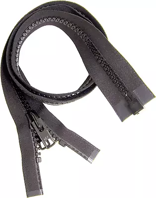 Zipper Black 24  Inch #10 Marine Grade Double Pull Tab Metal Slider • $14.82