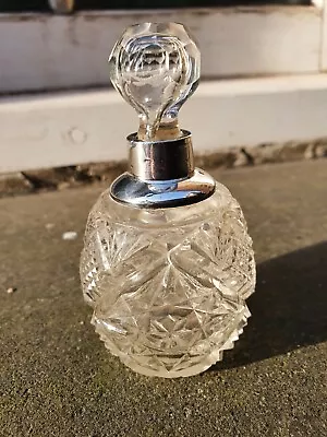 £49.95 • Buy Antique Solid Silver Sterling Birmingham 1922 Neck Glass Crystal Perfume Bottle