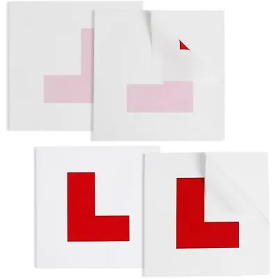 2x L Plate Car Learner Sticker Self Adhesive Sign Vehicle Sticker For Car Window • £2.94