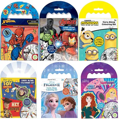 £4.89 • Buy Carry Along Colouring Set Fun Activity Colour Book Pads Spiderman / Toy Story UK