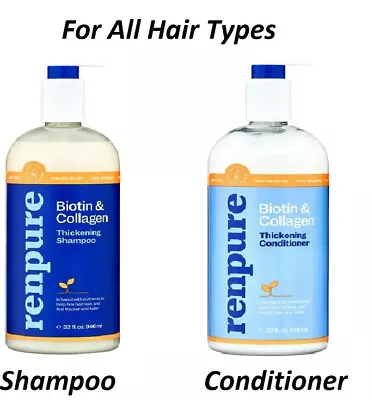 Renpure Biotin & Collagen Thickening Hair Shampoo And Conditioner 32oz • $11.59