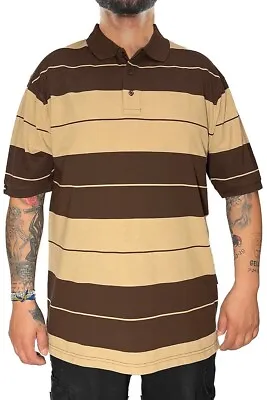 Mens Old School Pique Polo Shirt Stripped Chicano Gangsta West Coast Polo Shirt • $32