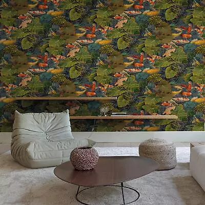 £2.45 • Buy Koi Fish Japanese Wallpaper Grandeco Water Lillies