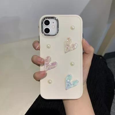 For IPhone 15 Pro Max TPU High End Material 3 Hearts 4 Pearls Looking Cases • $9.09