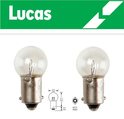 Lucas 12v 5w 989 BA9S MCC Bayonet Light Bulb - Classic Car Motorcycle - X2 • £3.49