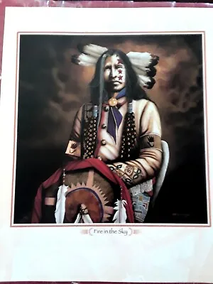 J.D.Challenger Print   FIRE In The SKY  Native American - Western Art  11x8.5 • $7.99