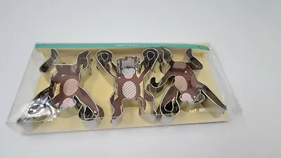 Meri Meri Monkey Cookie Cutter Metal Set Of 3 Garland Hanging Cookies • $24.99