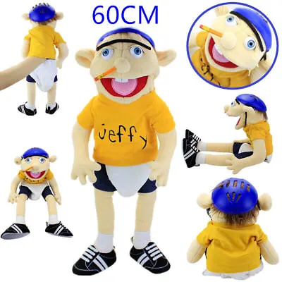 Jeffy Plush Cosplay Toy Jeffy Hat Hand Puppet Game Stuffed Doll Kids Gifts 60cm • £17.69