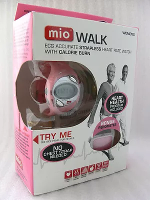 Mio Walk Pink Heart Rate W/ Calorie Burn Monitor + Bonus Pedometer Women's Watch • $50.80