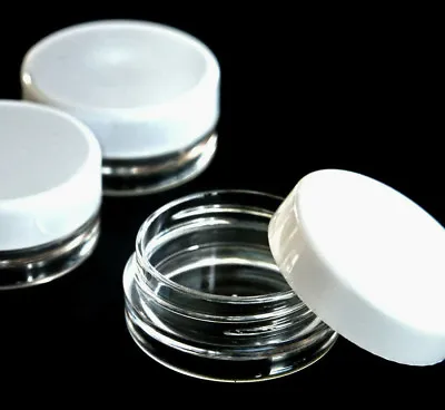 10 X 3ml **BEST QUALITY** EMPTY PLASTIC SAMPLE JARS/POTS MAKE UP COSMETIC Jgw-10 • £3.34