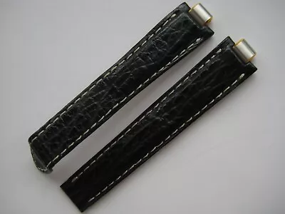 GENUINE CARTIER MUST 21 WATCH STRAP BAND 14 Mm X 12 Mm BLACK SHARKSKIN LEATHER • $150