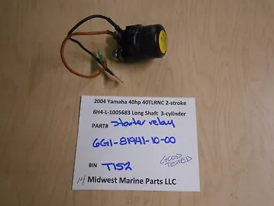 6G1-81941-10-00 Yamaha 04 40hp 40TLRNC Outboard Relay Starter T152 • $13.99