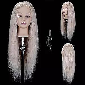  Female Mannequin Head 100% Human Hair 24 Inch Manikin Training Doll Head  • $147.95