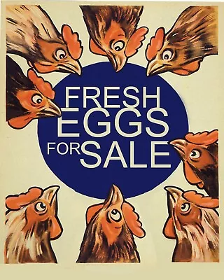 FRESH EGGS FOR SALE CHICKENS On Metal Sign Plaque Pub Bar Man Cave Gaming Room  • £4.70