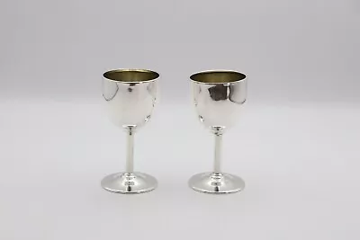 Vintage Sterling Silver Pair Of  Miniature Goblet Liquor Cups Stamped Sterling • £49