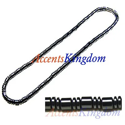 Accents Kingdom Men's Magnetic Hematite Drum Bead Necklace B 18  New! • $21.24