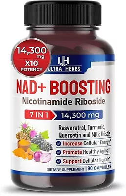 NAD+ Boosting Supplement 14300 Mg NR With Resveratrol Quercetin Milk Thistle - • $24.99