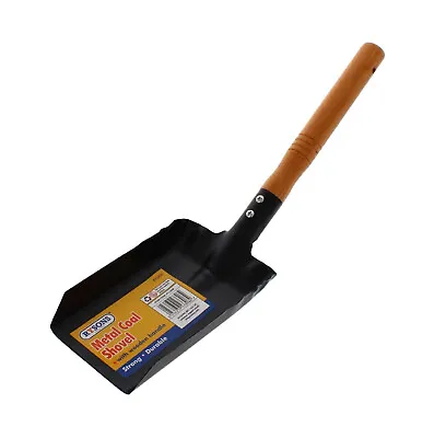 Small Metal Coal Shovel Dustpan Pet Feed Scoop Indoor Outdoor Wooden Handle • £5.59