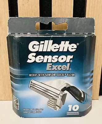 Gillette Sensor Excel Men's Replacement Razor Blade Refills Long Lasting 10 Pack • £11.99