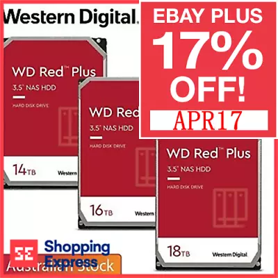 WD Red Plus 3.5  14TB 12TB 10TB 8TB 6TB 4TB 3TB NAS HDD Internal Hard Disk • $200