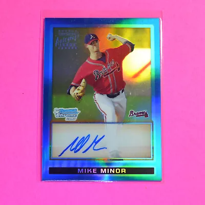 2009 Bowman Chrome Mike Minor 1st Prospect Blue Refractor Auto #d/150 1st Rookie • $14.99