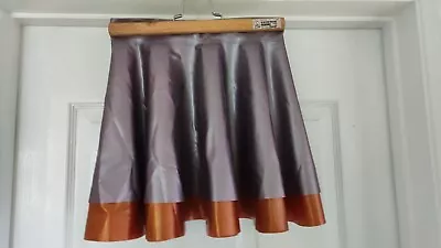 Latex Rubber Twin Layer Skating Skirt In Pearl Sheen Lilac And Bronze XS 8 - 10 • $31.11