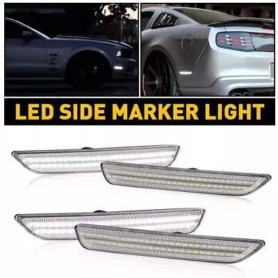 For 10-14 Ford Mustang LED Front&Rear Clear Side Marker Turn Lamps Signal Lights • $31.99