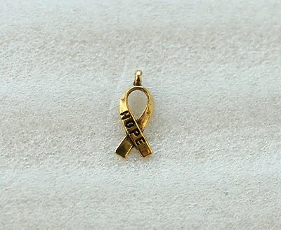 140PCS Antiqued Gold Cancer Awareness HOPE Ribbon Charms A5104G • £6.36