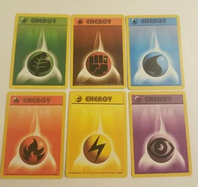 $4.99 • Buy All 6 1999 Base Set Pokemon Energy Cards (#97- #102) Authentic Vintage WoTC