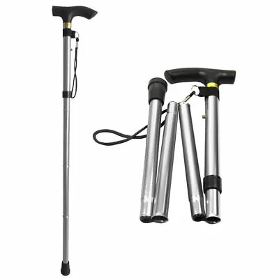 Soft Grip Walking Stick - Height Adjustable Folding Walking Stick Soft Handle • £9.49