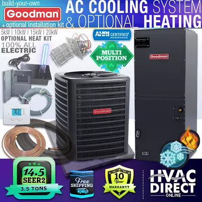 Goodman 3.5 Ton 14.5 SEER2 Ducted AC Central Air Conditioning Split System - BYO • $3477