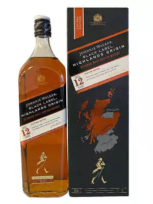 Johnnie Walker Black Label Highlands Origin 12 Year Old Blended Scotch Whisky 1L • $112.99