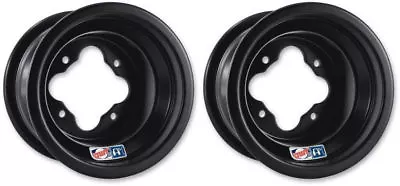 DWT Black A5 ATV Rear Wheel Rims PAIR 9  9x8 3+5 4/115 YFZ450 Raptor 700 Banshee • $179.95