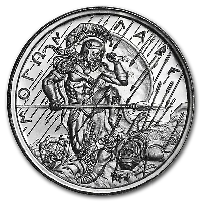 1 Oz .999 Fine Silver Round High Relief - Molon Labe (Type 3 Type III) IN STOCK! • $41.95