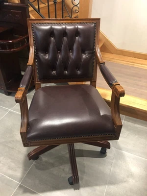 $895 • Buy Chesterfield  FULL GENUINE LEATHER Executive CEO Desk Office Chair  (Burgundy)