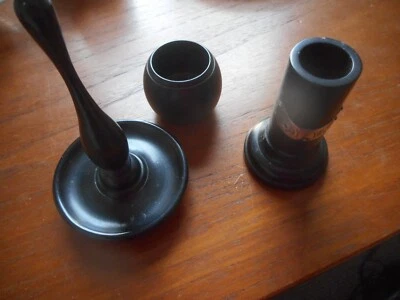 £9.50 • Buy Ebony Wood Dressing Table Set Silver Cartouche Victorian VR See Other Wood Etc
