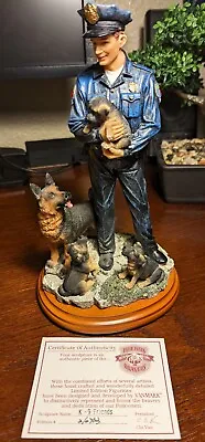 Blue Hats Of Bravery *K9 Friends* Police Statue With Dogs~*COA* Vanmark 1999 Ltd • $35.50