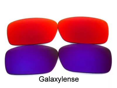 Galaxy Replacement Lenses For Oakley Crankcase Red&Purple Polarized 2 Pairs • $10.78