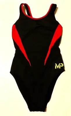 MP Michael Phelps Women’s Black And Red One Piece Swimsuit Size 32 • £8.63