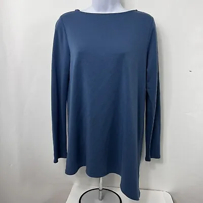 J.Jill Pure Jill T Shirt Women's XS Luxe Tencel Long Sleeve Tunic Tee Blue • $12.50