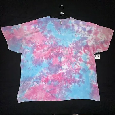 3XL Hand Tie Dye Pastel Rainbow Scrunch T-shirt Unisex • £12