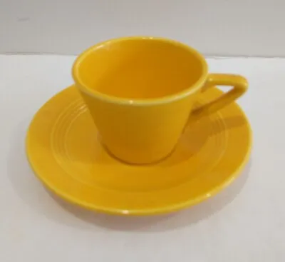 Harlequin Fiesta Yellow Demitasse Cup 2  With Saucer 5-1/8  Excellent Condition • $39.99