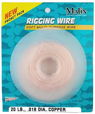 (10 Lot) Malin Rigging Wire CC20-200 (.018  Dia.20lb200') Premium Soft Copper • $55.97