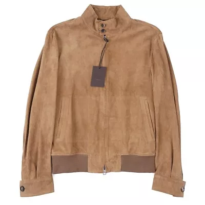 Rifugio Napoli Handmade Light Brown Nappa Suede Leather Jacket S (Eu 48) NWT • $1395