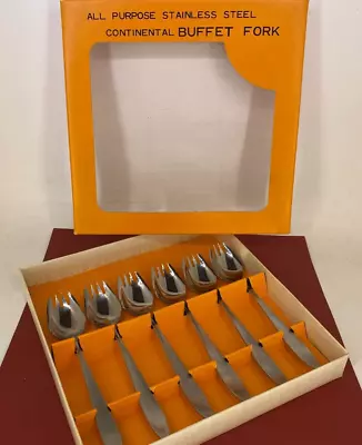 Retro / Vintage ☆ Buffet Forks ☆ Splayd | Spork - Three Prong Set In Box - Japan • $35