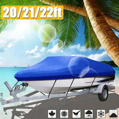 £32.99 • Buy Extra Heavy Duty Boat Speedboat Cover 20FT-22FT Waterproof Fish Ski V-Hull 210D