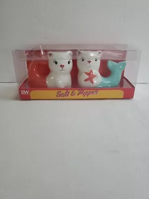 Boston Warehouse Purr-Maid Mermaid Cats Salt And Pepper Shakers 2-Piece Set New • $12.96