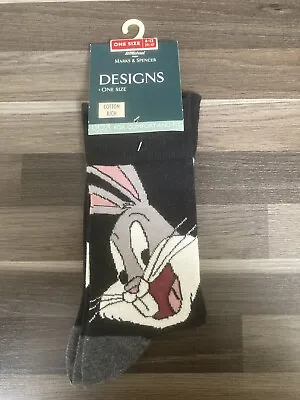 Marks & Spencer  - St Michael - Vintage Looney Tunes  Bugs Bunny Socks - 6-12 • £8.99