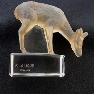 R. Lalique Art Glass Sculpture   Daim  Statue Of A Deer Antique 1929 USED Rare • $741